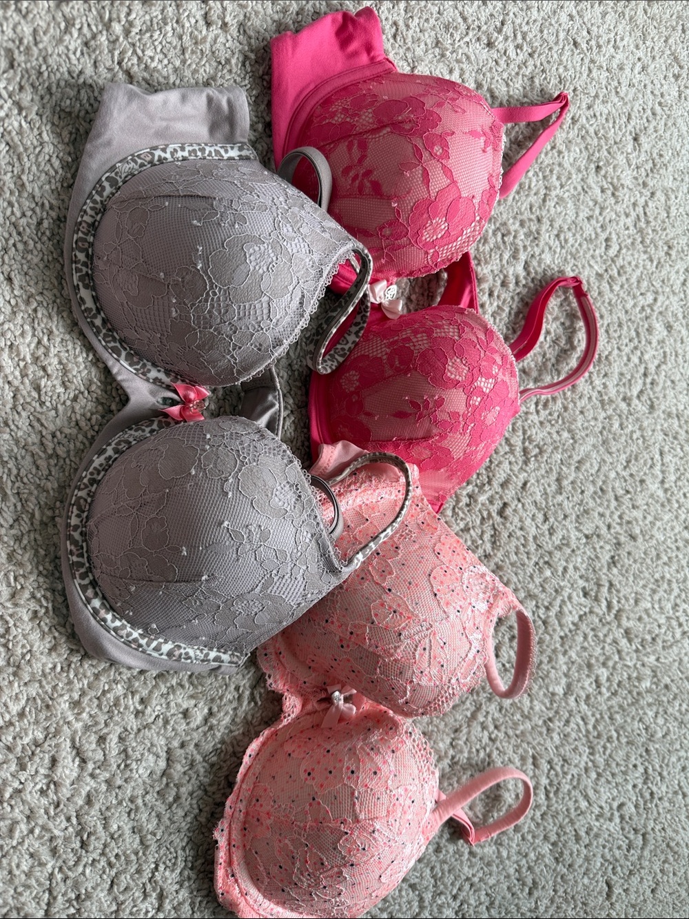 Set of three body by Victoria lined Demi bras